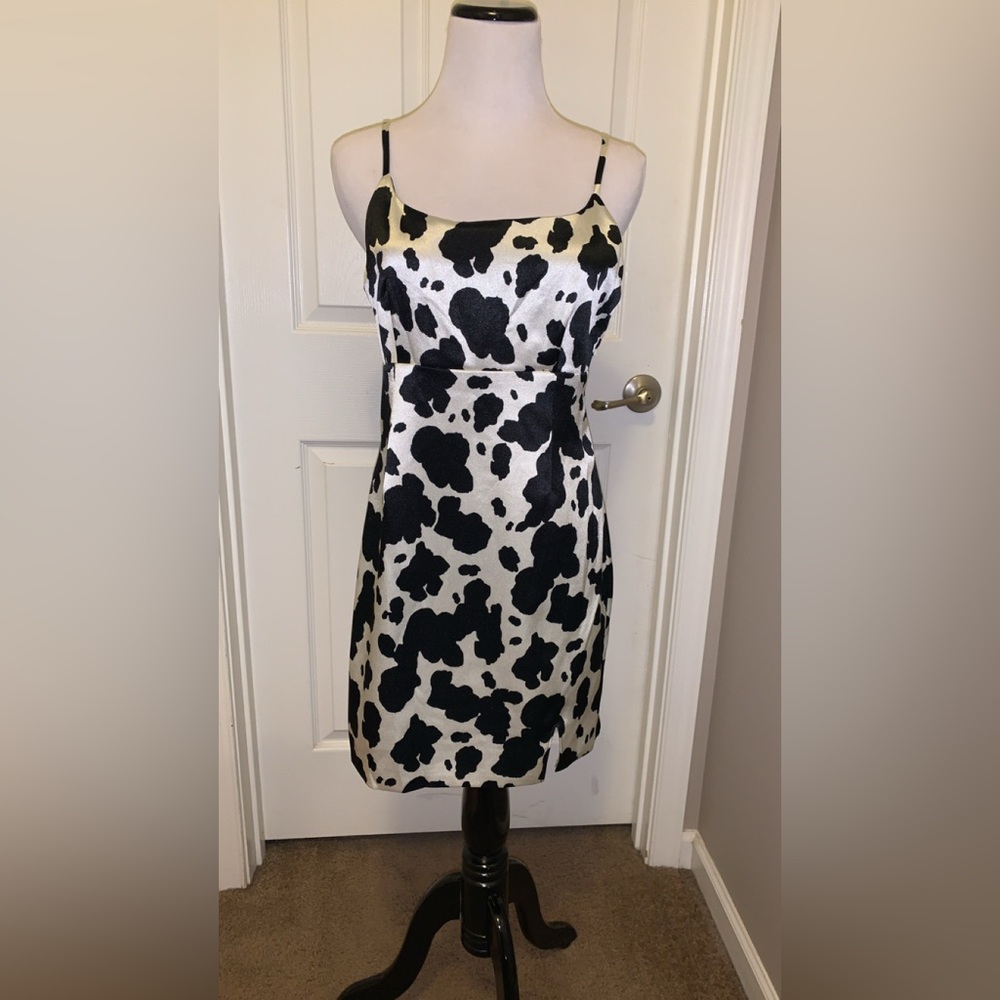 Cow print mini dress